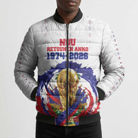 Custom Haiti Grenadye Alaso Bomber Puffer Jacket White Nou Retounen Anko 1974-2026 - Wonder Print Shop