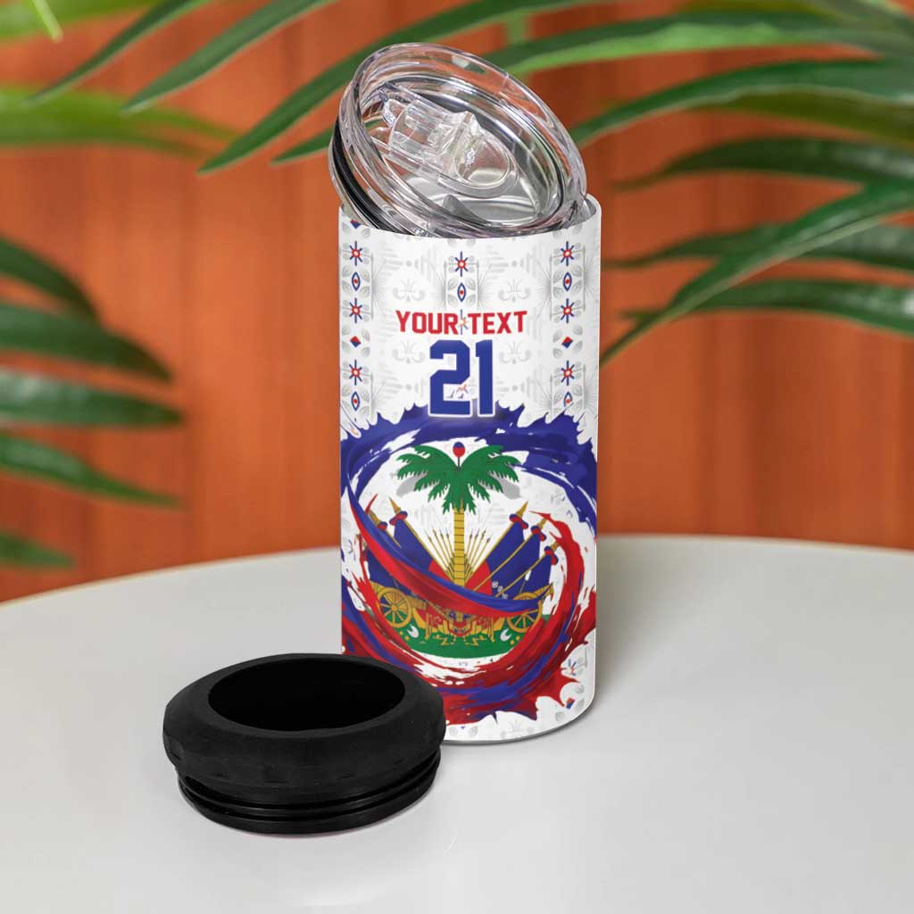 Custom Haiti Grenadye Alaso 4 in 1 Can Cooler Tumbler White Nou Retounen Anko 1974-2026 - Wonder Print Shop