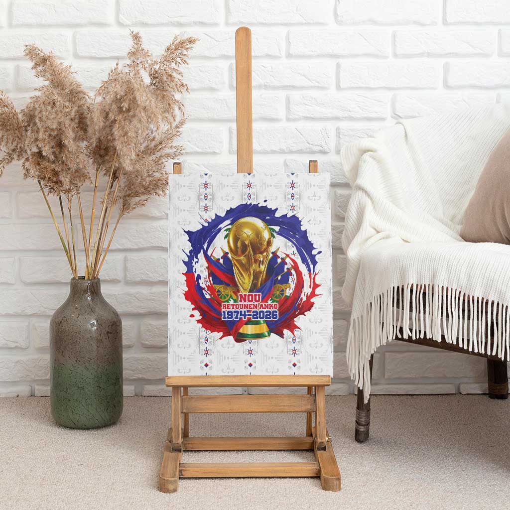 Haiti Grenadye Alaso Canvas Wall Art White Nou Retounen Anko 1974-2026 - Wonder Print Shop