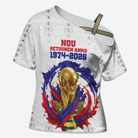 Custom Haiti Grenadye Alaso Cross Shoulder Shirt White Nou Retounen Anko 1974-2026 - Wonder Print Shop
