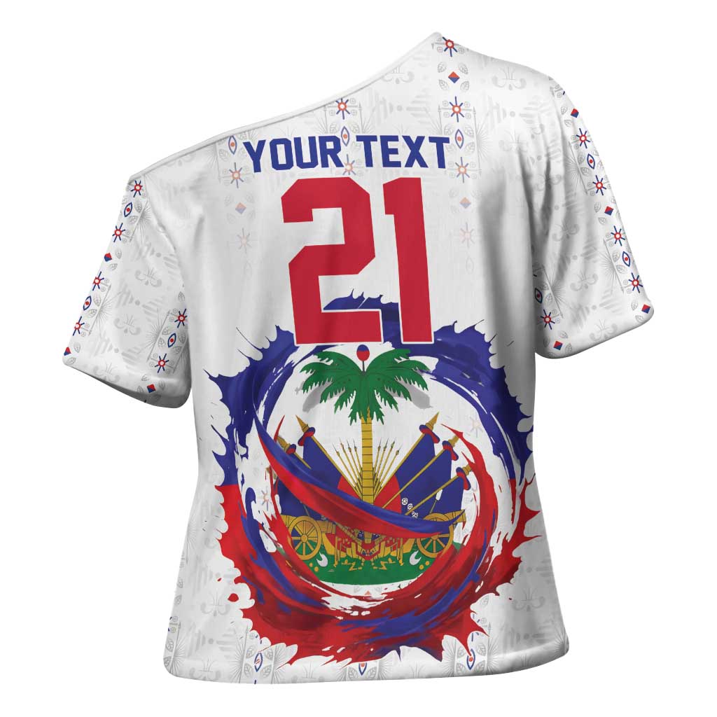 Custom Haiti Grenadye Alaso Cross Shoulder Shirt White Nou Retounen Anko 1974-2026 - Wonder Print Shop