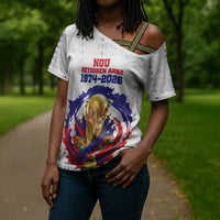 Custom Haiti Grenadye Alaso Cross Shoulder Shirt White Nou Retounen Anko 1974-2026 - Wonder Print Shop