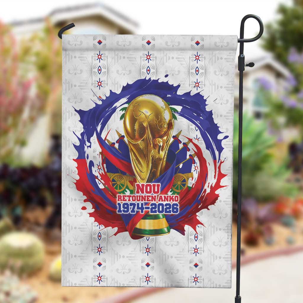 Haiti Grenadye Alaso Garden Flag White Nou Retounen Anko 1974-2026 - Wonder Print Shop