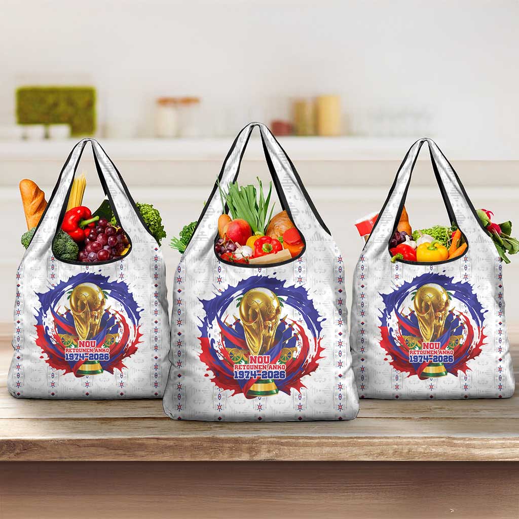 Haiti Grenadye Alaso Grocery Bag White Nou Retounen Anko 1974-2026 - Wonder Print Shop