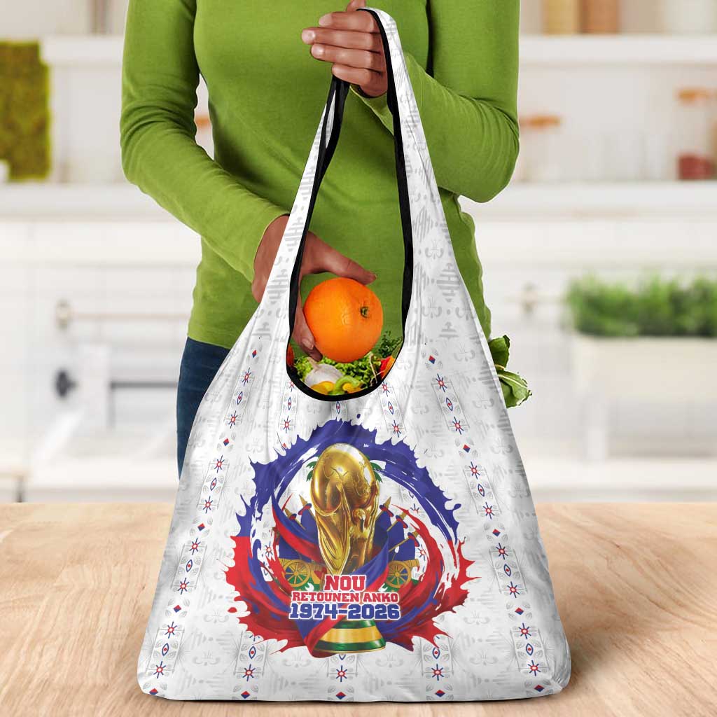 Haiti Grenadye Alaso Grocery Bag White Nou Retounen Anko 1974-2026 - Wonder Print Shop