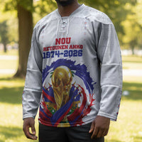 Custom Haiti Grenadye Alaso Hockey Jersey White Nou Retounen Anko 1974-2026 - Wonder Print Shop