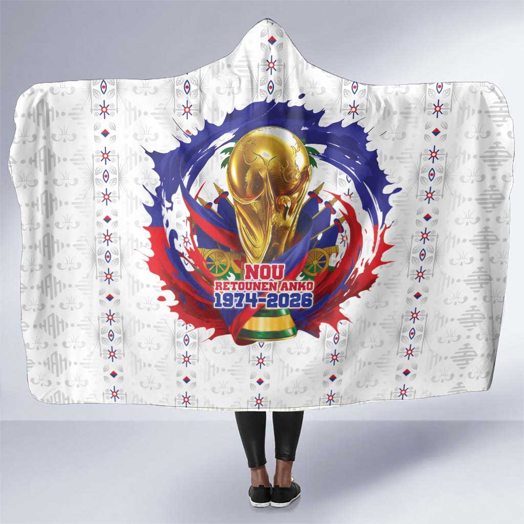 Haiti Grenadye Alaso Hooded Blanket White Nou Retounen Anko 1974-2026 - Wonder Print Shop