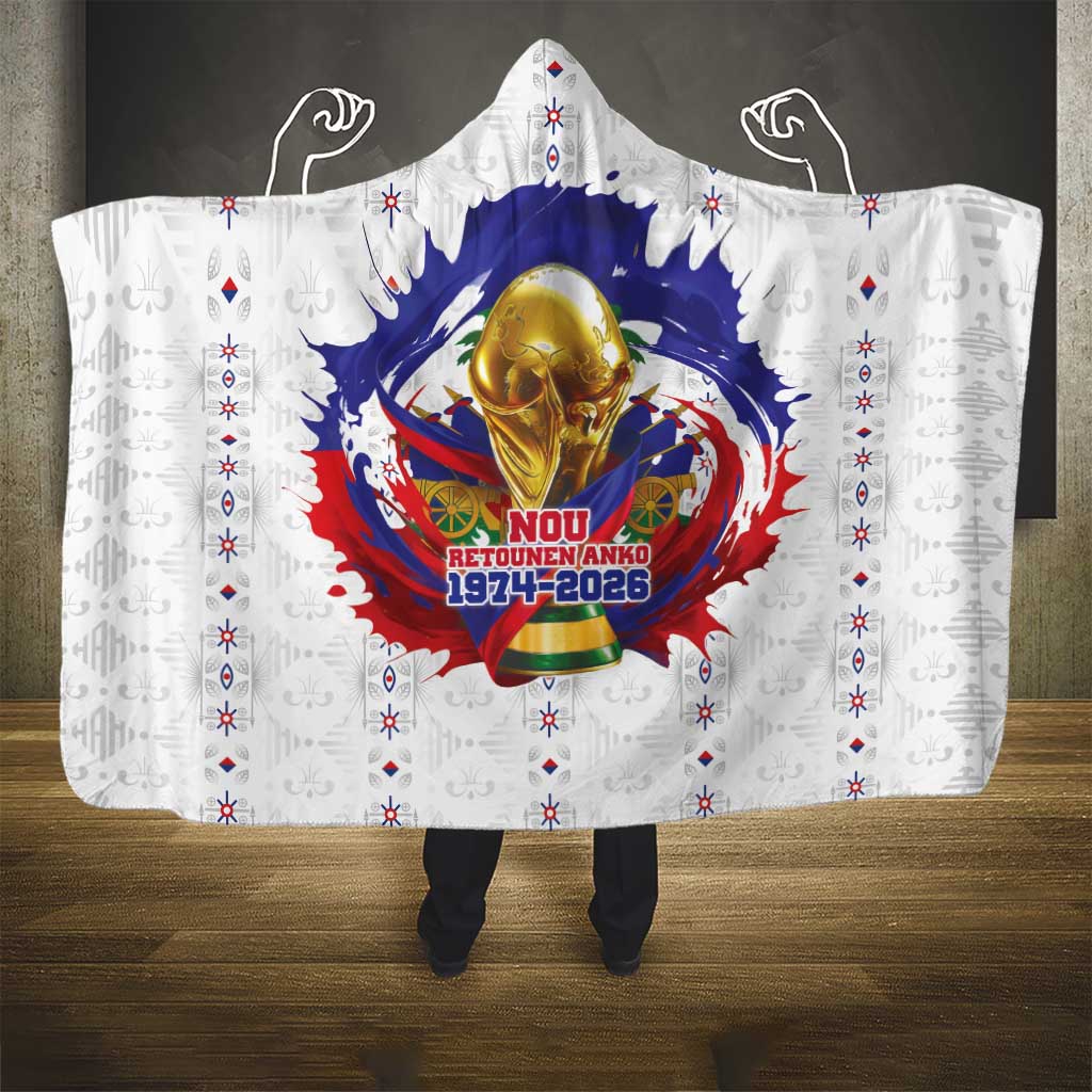 Haiti Grenadye Alaso Hooded Blanket White Nou Retounen Anko 1974-2026 - Wonder Print Shop