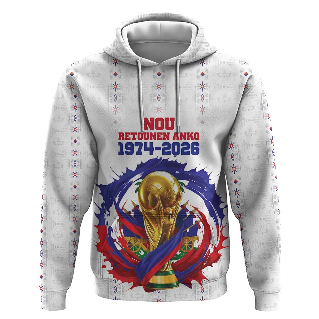 Custom Haiti Grenadye Alaso Hoodie White Nou Retounen Anko 1974-2026 - Wonder Print Shop