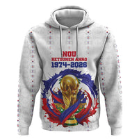 Custom Haiti Grenadye Alaso Hoodie White Nou Retounen Anko 1974-2026 - Wonder Print Shop