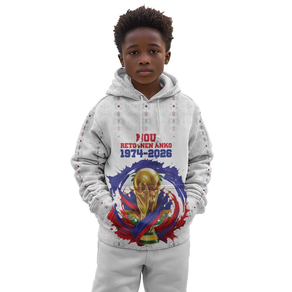 Custom Haiti Grenadye Alaso Kid Hoodie White Nou Retounen Anko 1974-2026 - Wonder Print Shop
