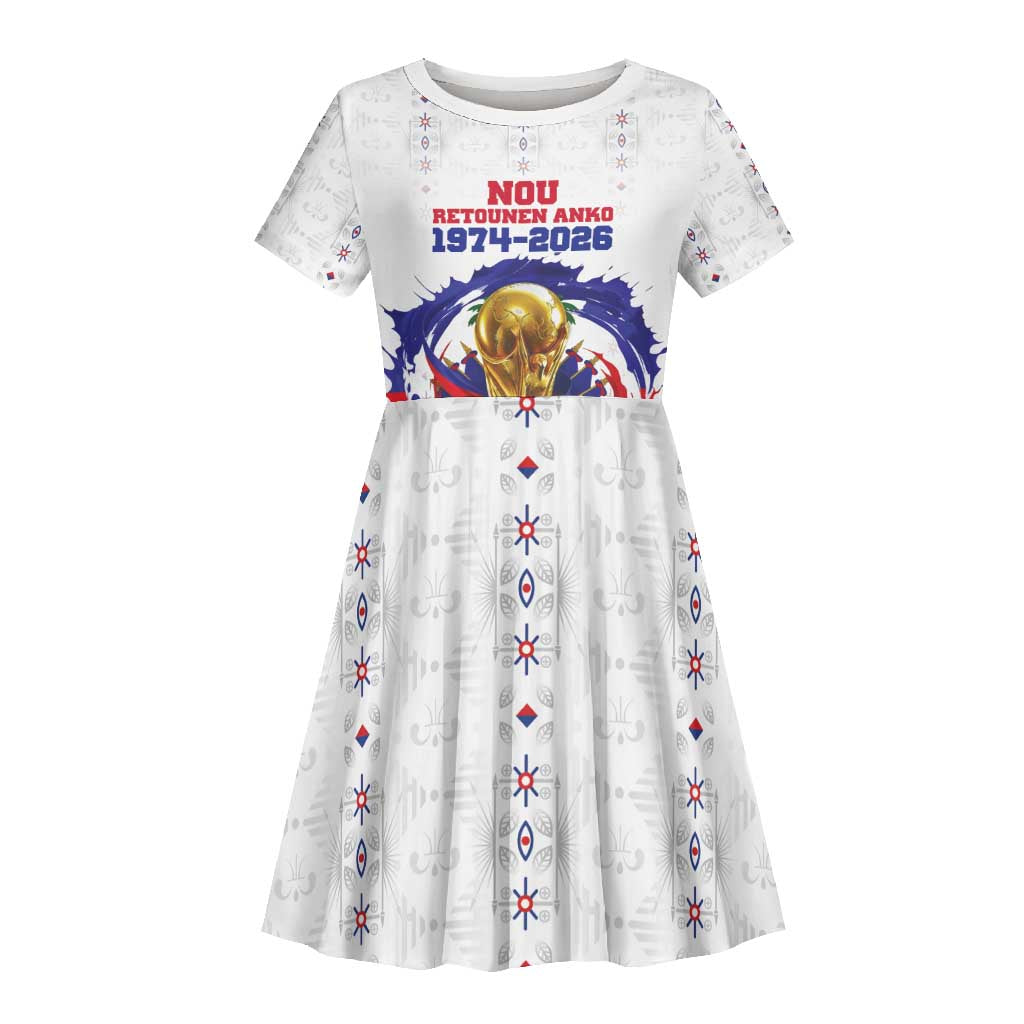 Custom Haiti Grenadye Alaso Kid Short Sleeve Dress White Nou Retounen Anko 1974-2026 - Wonder Print Shop