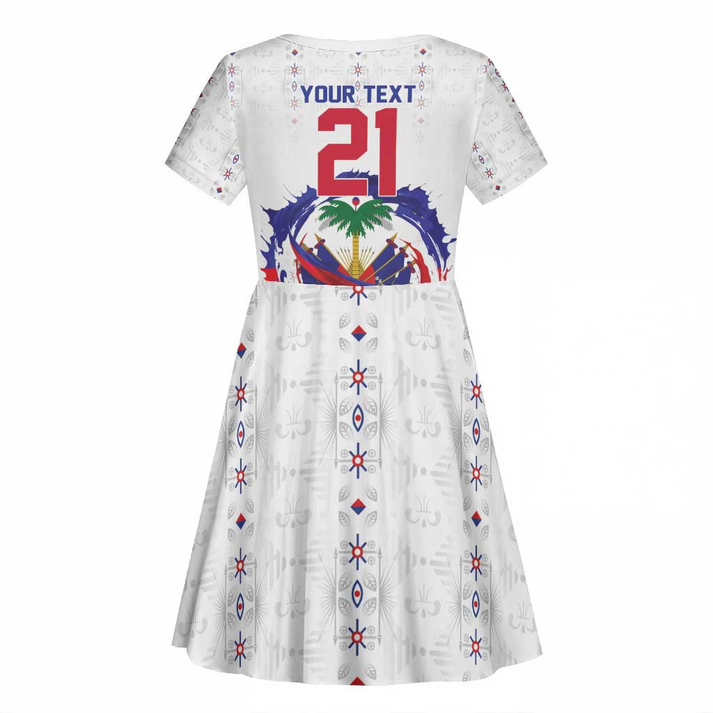 Custom Haiti Grenadye Alaso Kid Short Sleeve Dress White Nou Retounen Anko 1974-2026 - Wonder Print Shop
