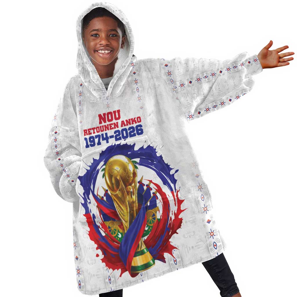 Custom Haiti Grenadye Alaso Kid Wearable Blanket Hoodie White Nou Retounen Anko 1974-2026 - Wonder Print Shop
