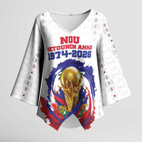 Custom Haiti Grenadye Alaso Kimono Sleeve Blouse White Nou Retounen Anko 1974-2026 - Wonder Print Shop