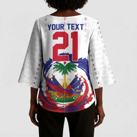 Custom Haiti Grenadye Alaso Kimono Sleeve Blouse White Nou Retounen Anko 1974-2026 - Wonder Print Shop
