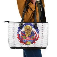 Haiti Grenadye Alaso Leather Tote Bag White Nou Retounen Anko 1974-2026 - Wonder Print Shop