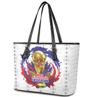 Haiti Grenadye Alaso Leather Tote Bag White Nou Retounen Anko 1974-2026 - Wonder Print Shop