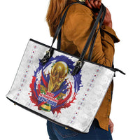 Haiti Grenadye Alaso Leather Tote Bag White Nou Retounen Anko 1974-2026 - Wonder Print Shop