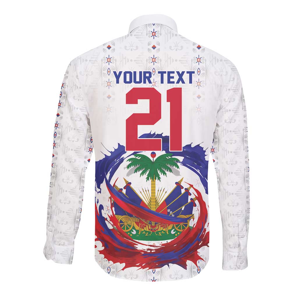 Custom Haiti Grenadye Alaso Long Sleeve Button Shirt White Nou Retounen Anko 1974-2026 - Wonder Print Shop