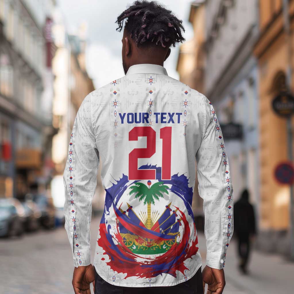 Custom Haiti Grenadye Alaso Long Sleeve Button Shirt White Nou Retounen Anko 1974-2026 - Wonder Print Shop