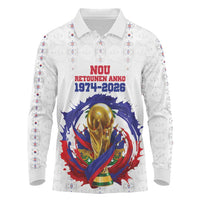 Custom Haiti Grenadye Alaso Long Sleeve Polo Shirt White Nou Retounen Anko 1974-2026 - Wonder Print Shop