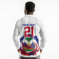 Custom Haiti Grenadye Alaso Long Sleeve Polo Shirt White Nou Retounen Anko 1974-2026 - Wonder Print Shop