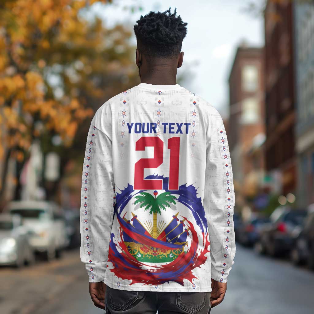 Custom Haiti Grenadye Alaso Long Sleeve Shirt White Nou Retounen Anko 1974-2026 - Wonder Print Shop
