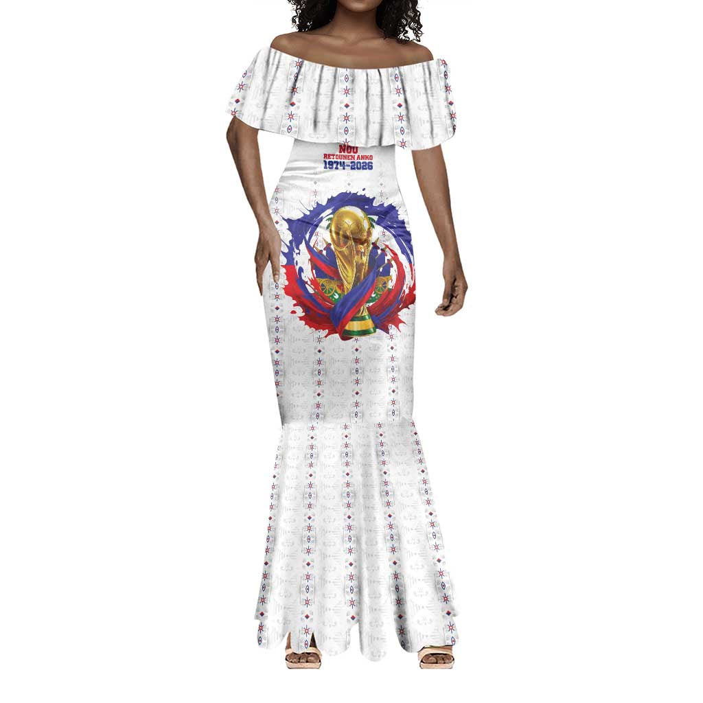 Custom Haiti Grenadye Alaso Mermaid Dress White Nou Retounen Anko 1974-2026 - Wonder Print Shop