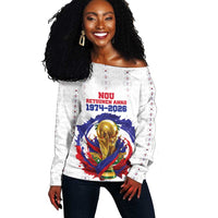 Custom Haiti Grenadye Alaso Off Shoulder Sweater White Nou Retounen Anko 1974-2026 - Wonder Print Shop