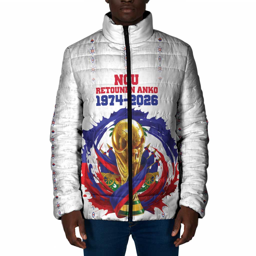 Custom Haiti Grenadye Alaso Padded Jacket White Nou Retounen Anko 1974-2026 - Wonder Print Shop