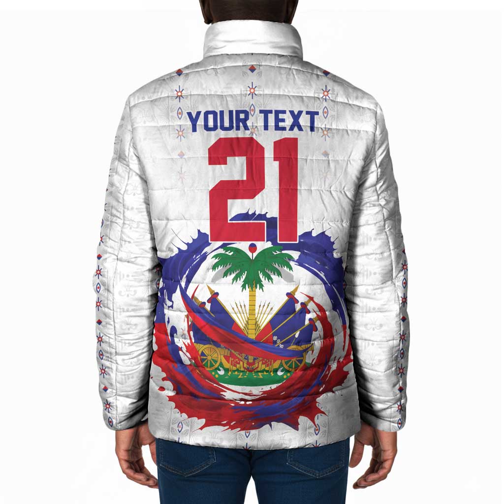 Custom Haiti Grenadye Alaso Padded Jacket White Nou Retounen Anko 1974-2026 - Wonder Print Shop