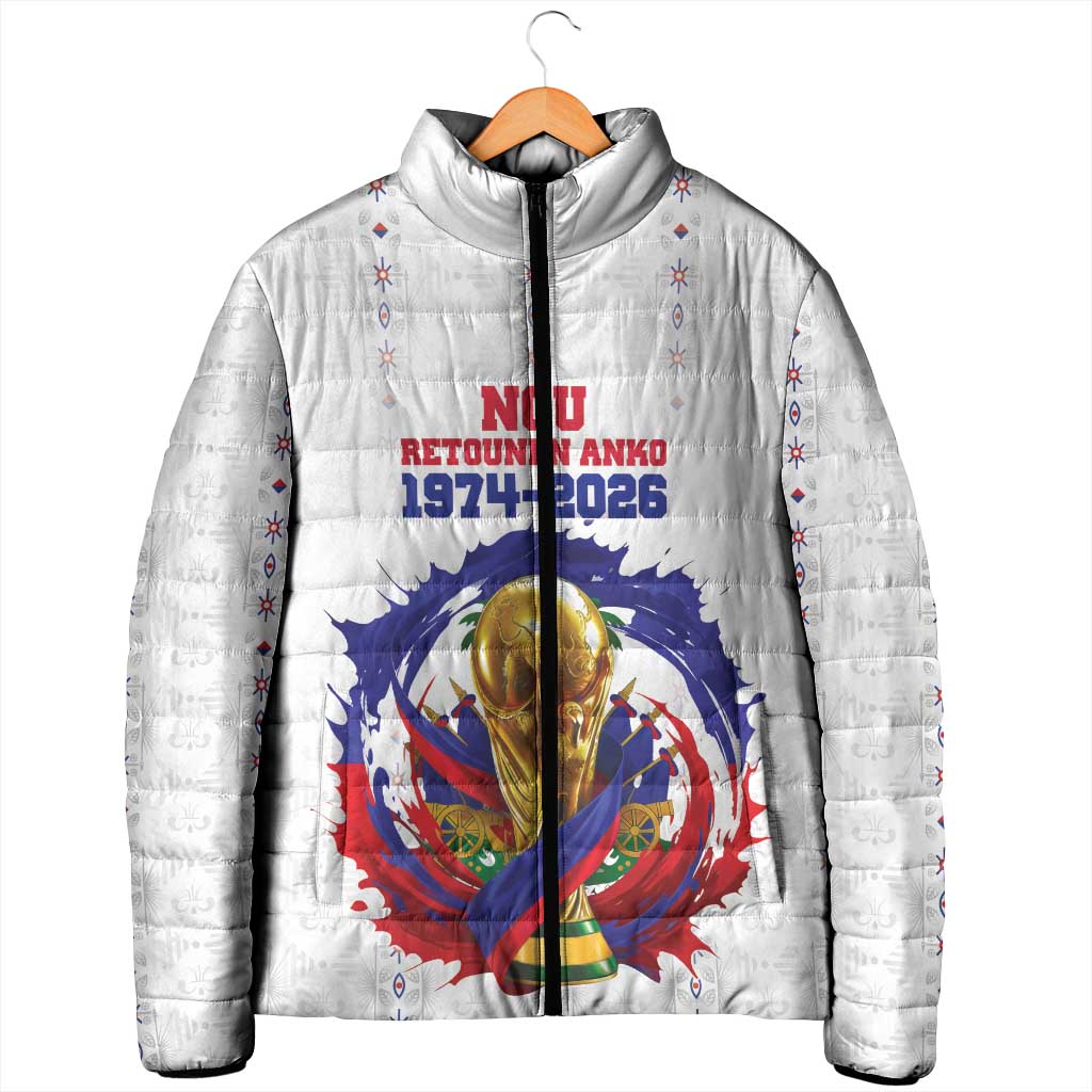 Custom Haiti Grenadye Alaso Padded Jacket White Nou Retounen Anko 1974-2026 - Wonder Print Shop