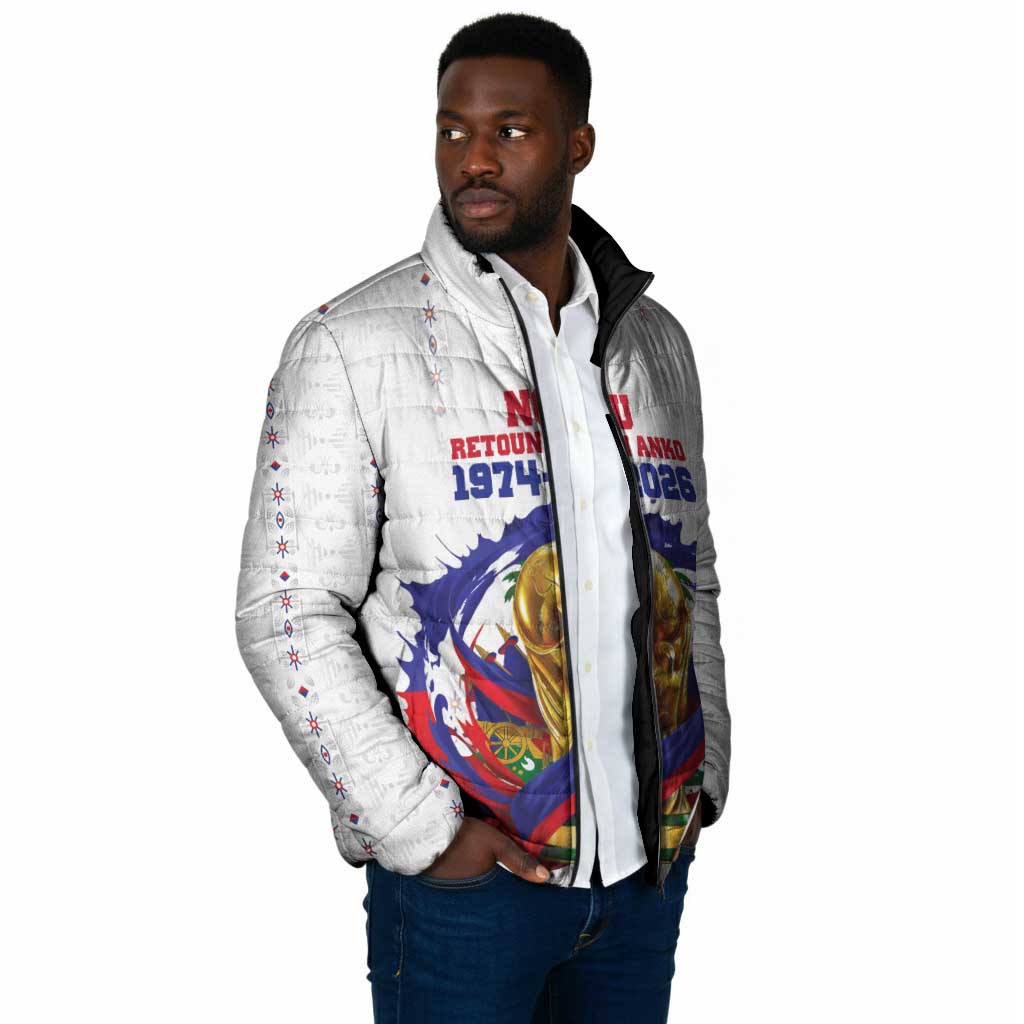 Custom Haiti Grenadye Alaso Padded Jacket White Nou Retounen Anko 1974-2026 - Wonder Print Shop