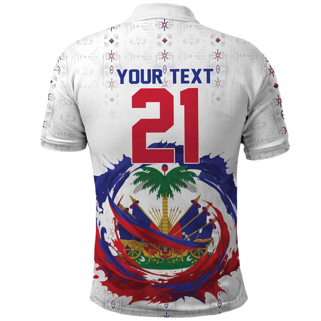 Custom Haiti Grenadye Alaso Polo Shirt White Nou Retounen Anko 1974-2026 - Wonder Print Shop