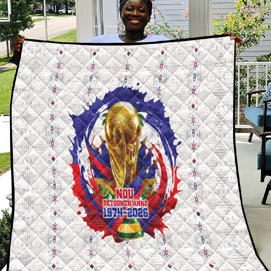 Haiti Grenadye Alaso Quilt White Nou Retounen Anko 1974-2026 - Wonder Print Shop