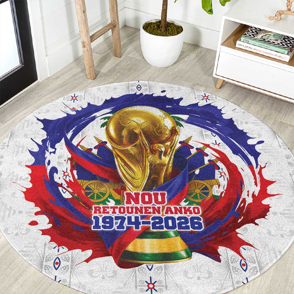 Haiti Grenadye Alaso Round Carpet White Nou Retounen Anko 1974-2026 - Wonder Print Shop