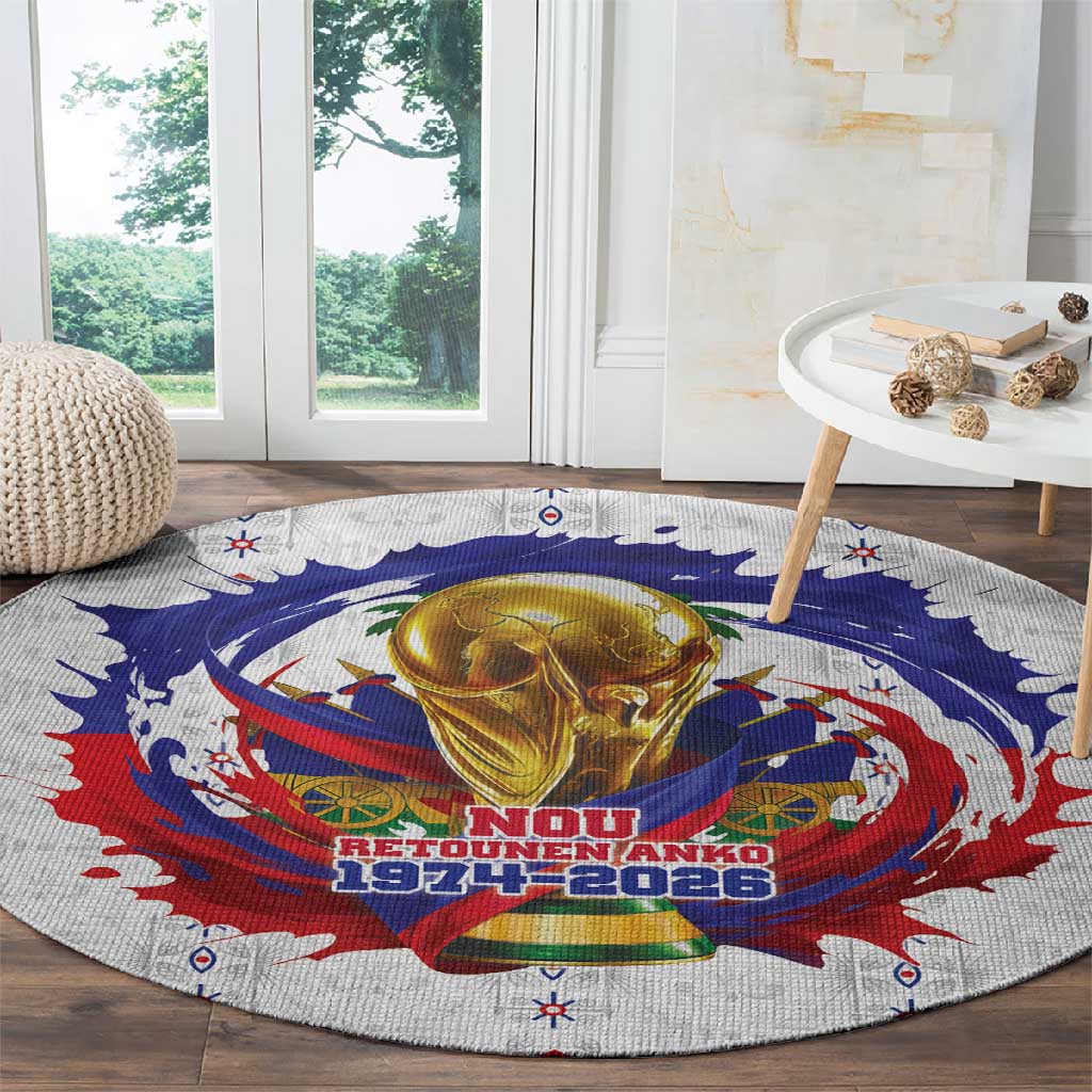 Haiti Grenadye Alaso Round Carpet White Nou Retounen Anko 1974-2026 - Wonder Print Shop