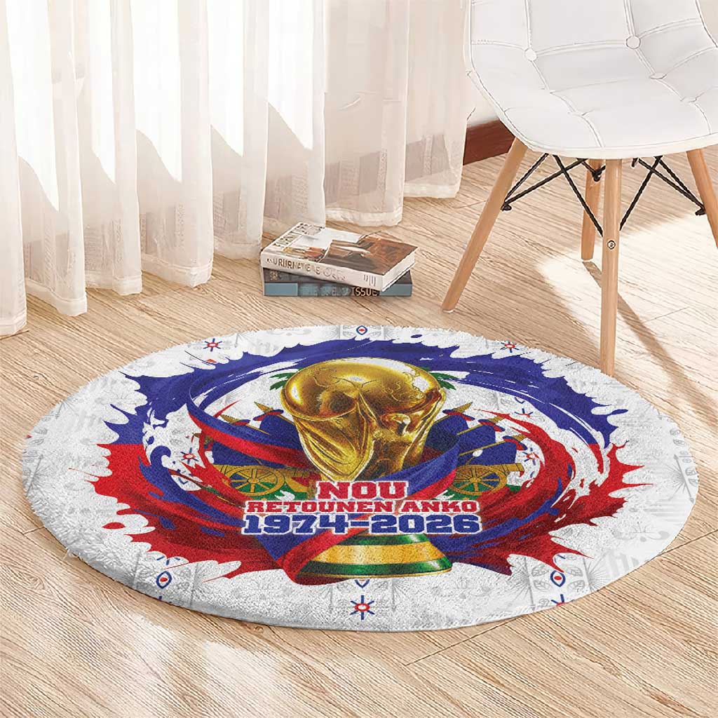 Haiti Grenadye Alaso Round Carpet White Nou Retounen Anko 1974-2026 - Wonder Print Shop