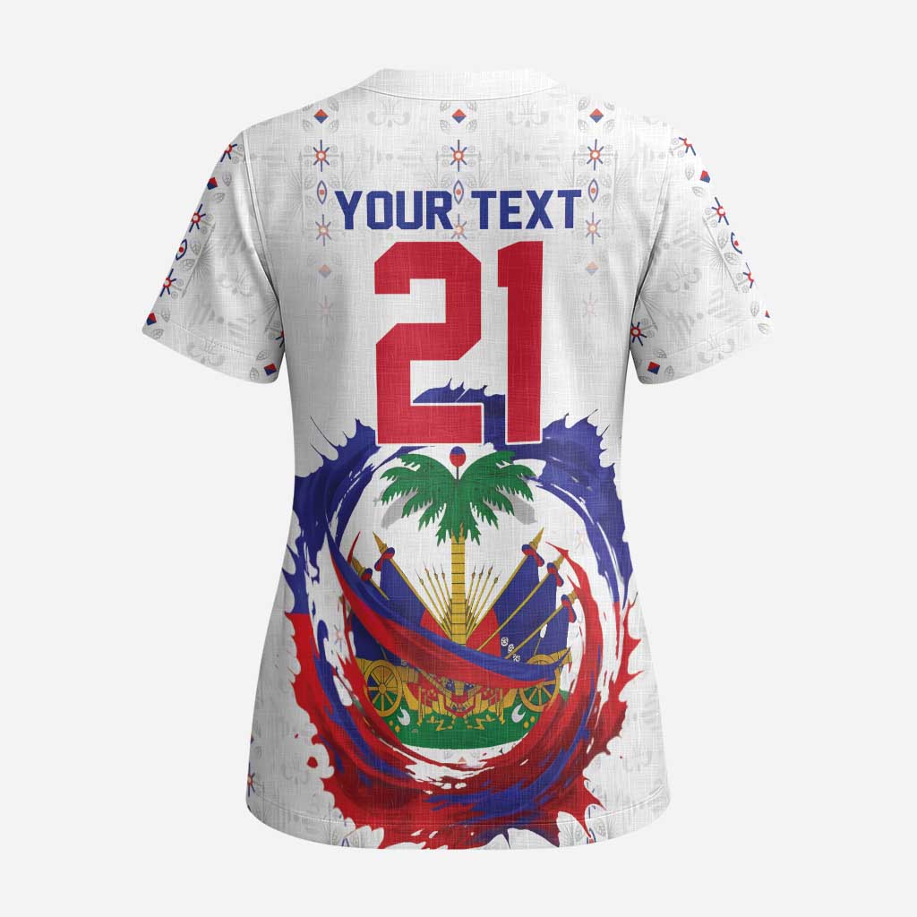 Custom Haiti Grenadye Alaso Scrub Top White Nou Retounen Anko 1974-2026 - Wonder Print Shop