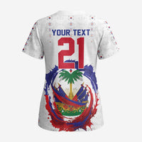 Custom Haiti Grenadye Alaso Scrub Top White Nou Retounen Anko 1974-2026 - Wonder Print Shop