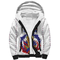 Custom Haiti Grenadye Alaso Sherpa Hoodie White Nou Retounen Anko 1974-2026 - Wonder Print Shop