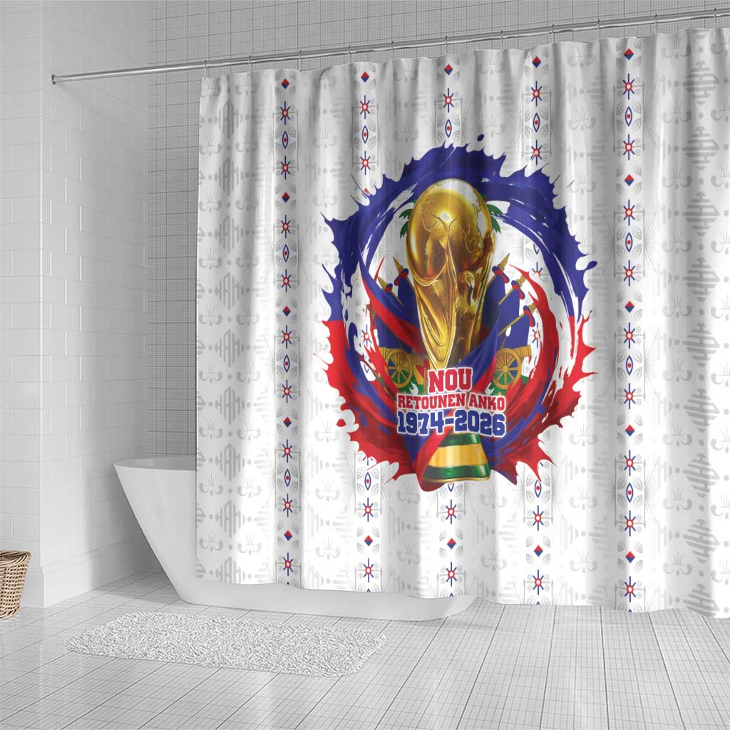 Haiti Grenadye Alaso Shower Curtain White Nou Retounen Anko 1974-2026 - Wonder Print Shop