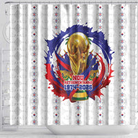 Haiti Grenadye Alaso Shower Curtain White Nou Retounen Anko 1974-2026 - Wonder Print Shop