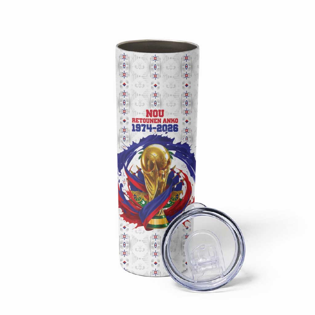 Custom Haiti Grenadye Alaso Skinny Tumbler White Nou Retounen Anko 1974-2026 - Wonder Print Shop