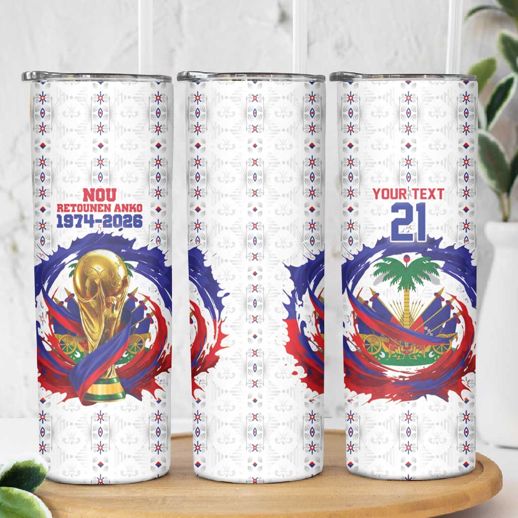 Custom Haiti Grenadye Alaso Skinny Tumbler White Nou Retounen Anko 1974-2026 - Wonder Print Shop