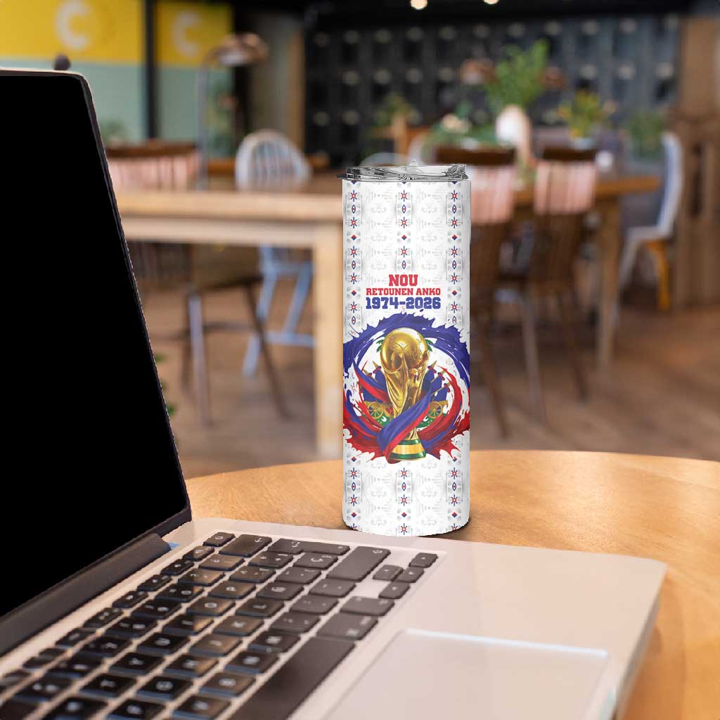 Custom Haiti Grenadye Alaso Skinny Tumbler White Nou Retounen Anko 1974-2026 - Wonder Print Shop