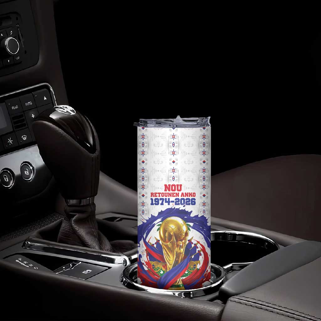 Custom Haiti Grenadye Alaso Skinny Tumbler White Nou Retounen Anko 1974-2026 - Wonder Print Shop