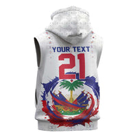 Custom Haiti Grenadye Alaso Sleeveless Hoodie White Nou Retounen Anko 1974-2026 - Wonder Print Shop