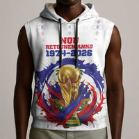 Custom Haiti Grenadye Alaso Sleeveless Hoodie White Nou Retounen Anko 1974-2026 - Wonder Print Shop